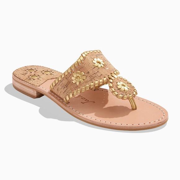 Jack Rodgers Flat Sandal In Cork Size 6 - Picture 1 of 8